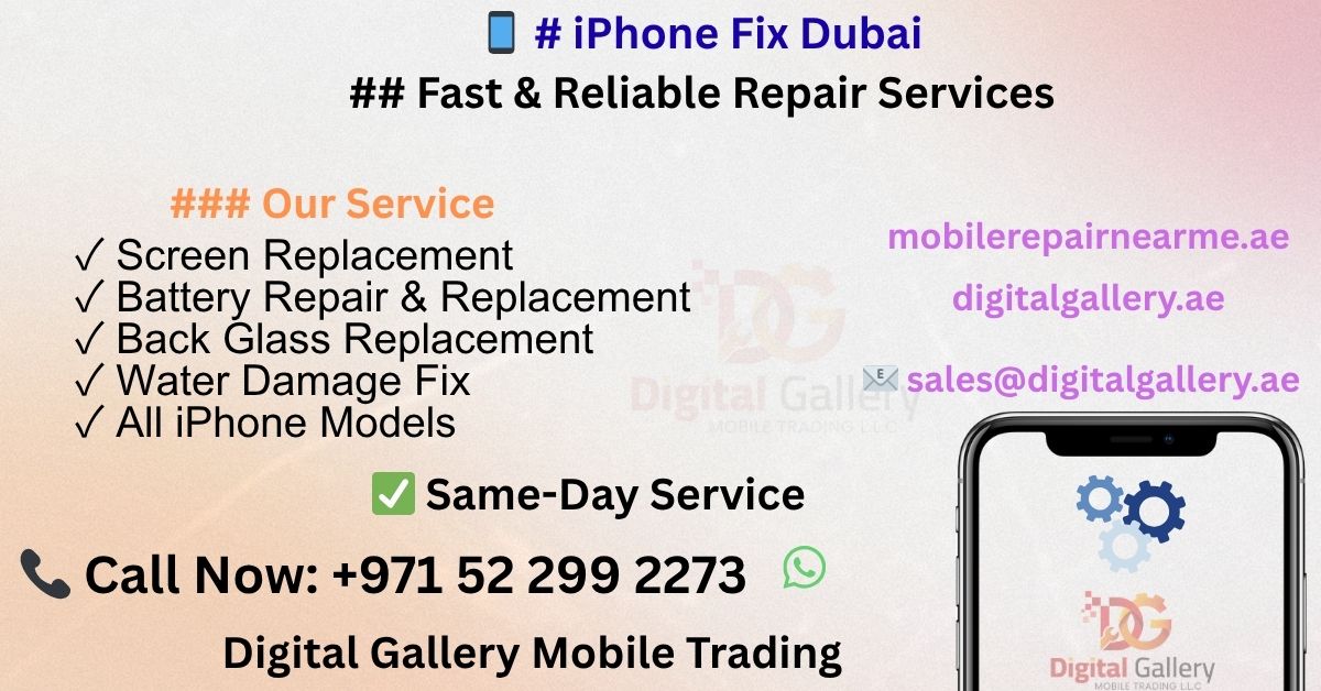 iPhone fix Dubai services for screen and battery repairs